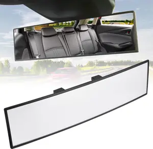 SINGARO Car Rear View Mirror  Anti-glare Panoramic Rear Mirrors Universal 11 Inch Convex Car Interior Clip on Extra Big Wide Angle Rearview Mirror Extender to Reduce Blind Spot for Car SUV Trucks