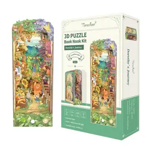 Tonecheer 3D Wooden Puzzle DIY Book Nook Kit Dorothy's Journey Eco-Friendly Materials No Glue Included Creative Gift for Kids