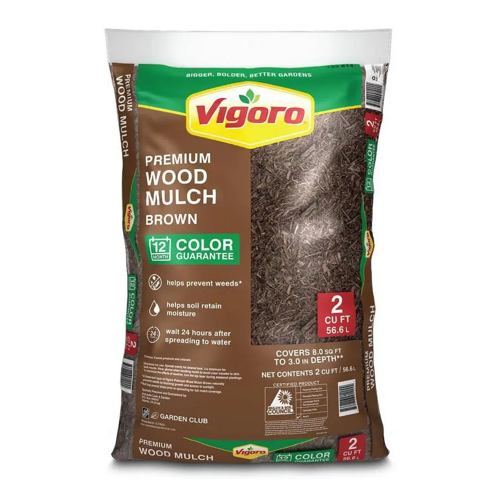 2 cu. ft. Premium Brown Wood Shredded Bagged Mulch ( 2 pack )