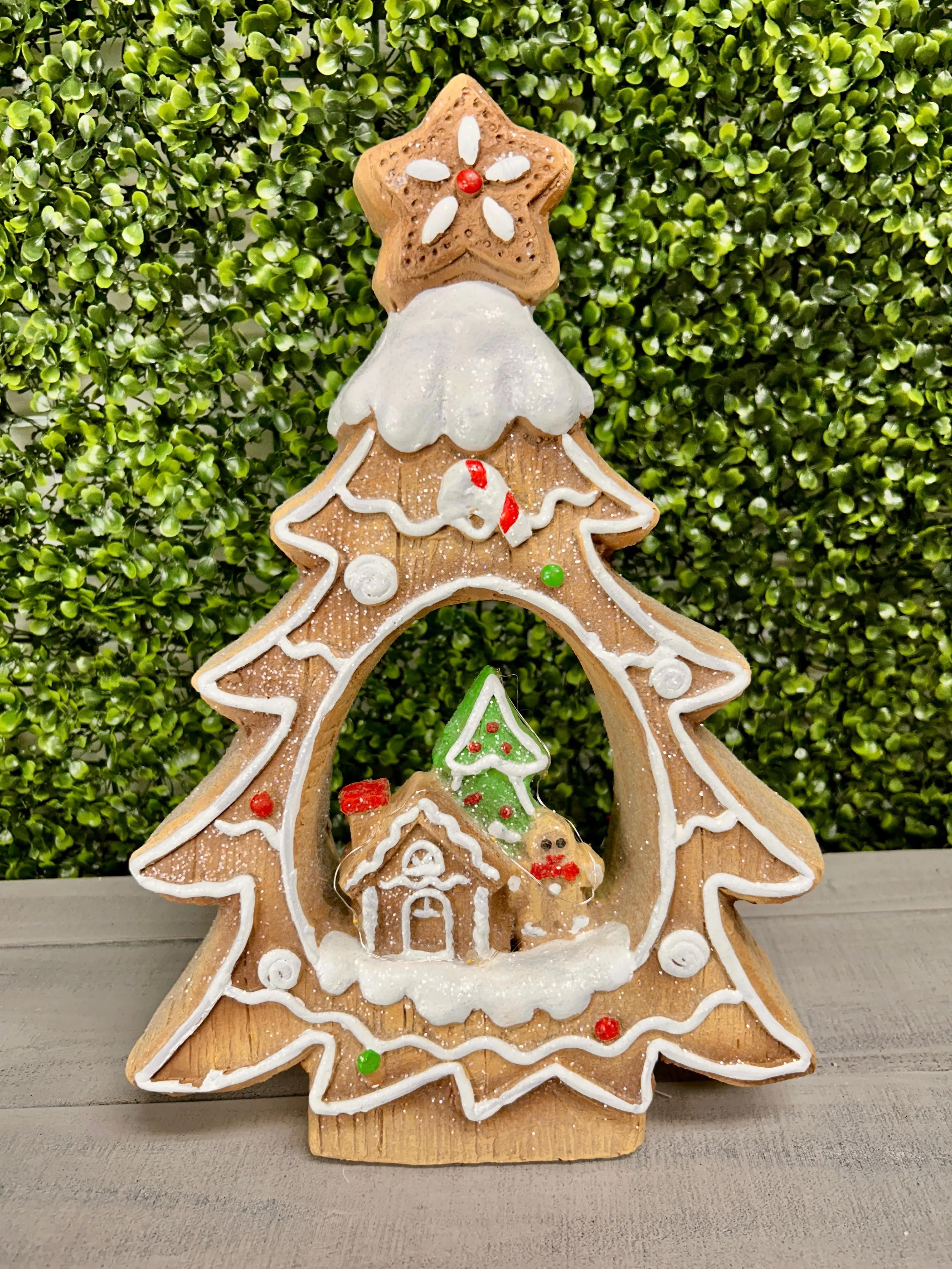 14.75 Inch LED Gingerbread Christmas Tree