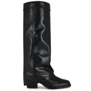 Steve Madden Winnick Wide Calf Boot in Black Leather