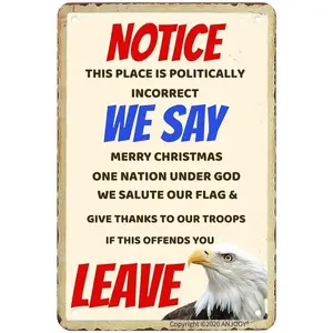 This Place is Politically Incorrect Metal Tin Signs Vintage Funny Plaque Poster for Indoor Outdoor Yard Man Cave Garage Farmhouse Bar Pub Beer Wall Decor Art 8"x12"