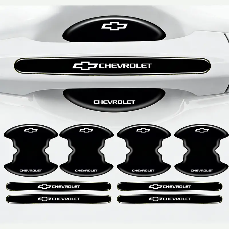 8-piece set for Chevrolet car door handle covers, scratch-resistant door groove protection, suitable for Chevrolet models, car accessories, car stickers, car decals