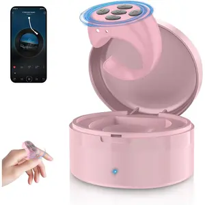 Fingertip Wireless Bluetooth Remote Control,TIK-to-k Remote Control APP Kindle Page Turner, Scrolling Rings Rechargeable Camera Video Recording Remote for Phones Tablets (Pink)