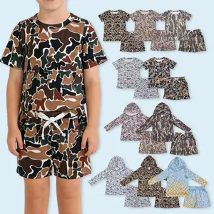 Kids boy camouflage summer hoodie outfit