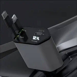 4 in 1 Retractable Car Charger  Car Charger USB  Fast Charging, Car Accessories, Car Adapter Travel Essentials Gifts for Women Men