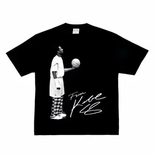 Vintage Kobe Bryant "From Kobe" Photo Print Premium Cotton T-Shirt - 100% Combed Cotton, Iconic Graphic, Relaxed Fit, Unisex, S/5XL - Fabric, Casual