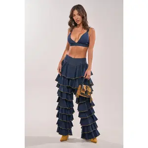 SHAKE IT OUT DENIM RUFFLE JEANS