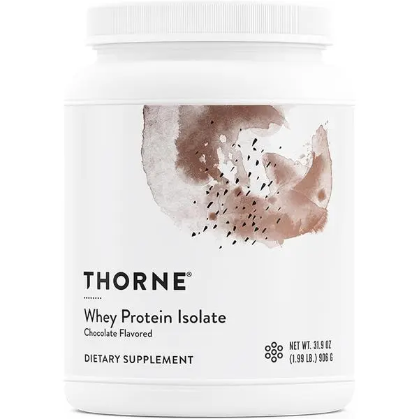 THORNE - Whey Protein Isolate - Balanced Amino Acids Profile with BCAAs - 21 Grams of Easy to Digest Whey Protein Powder - NSF Certified for Sport - Chocolate - Gluten & Soy-Free - 30 Servings