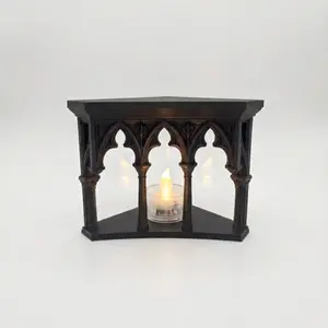 ​Mini Gothic Cathedral Corner Shelf – 3D Printed Arch Display for Crystals, Trinkets & Tea Lights