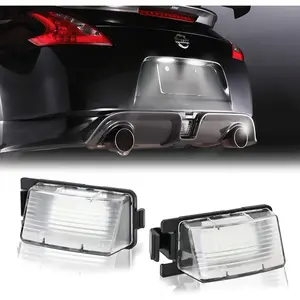 LED License Plate Light For Nissan 350Z 370Z GT-R Versa Cube Leaf & Infiniti G25 G35 G37 Q40 Q60 Tag Lamp Assembly, 6000K White 2PCS