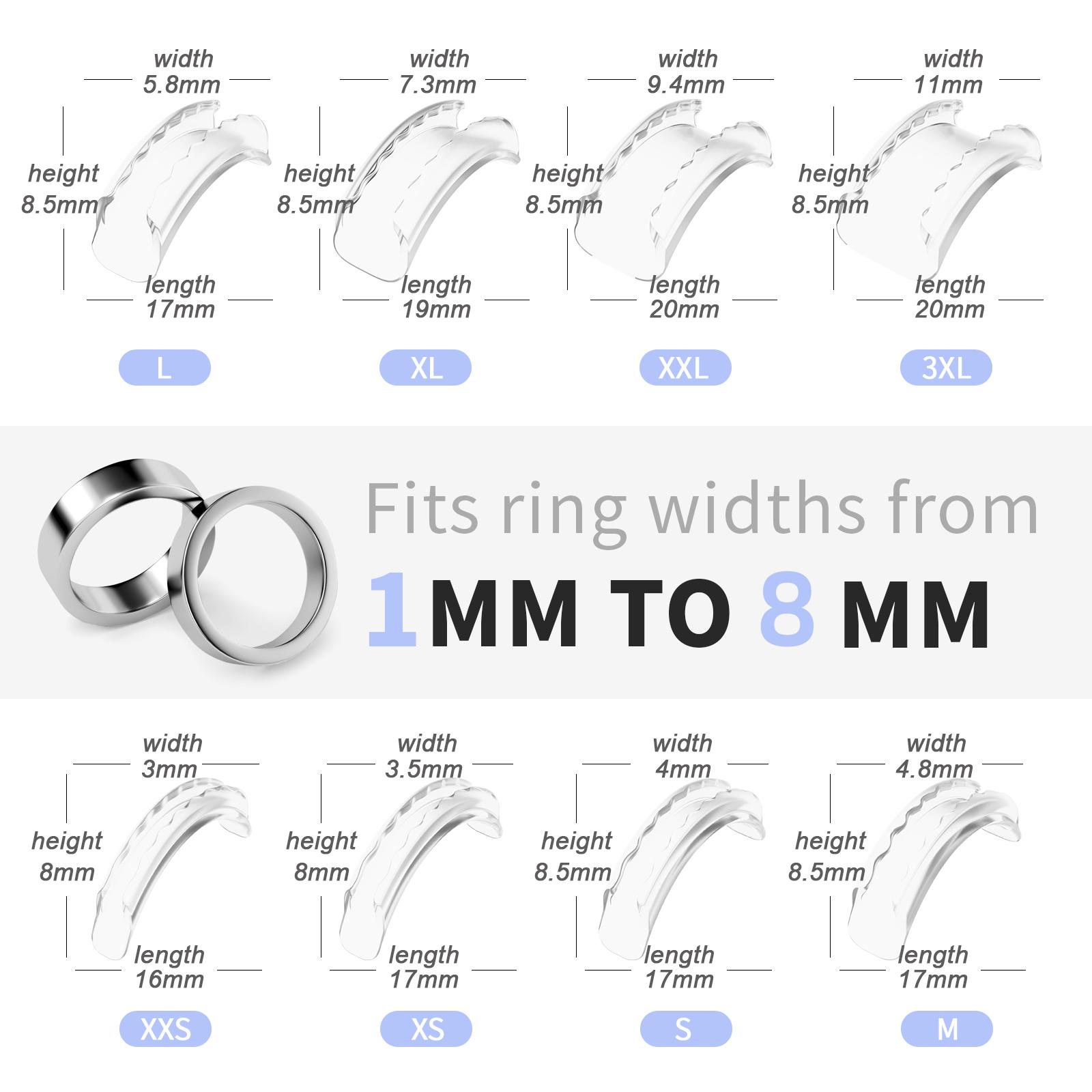 8 Sizes Invisible Ring Adjuster, Soft Silicone Ring Sizer for Loose Rings, Comfortable Ring Spacer Fits Most Women's & Men's Rings 8 Sizes Invisible Ring Adjuster, Soft Silicone Ring Sizer for Loose Rings, Comfortable Ring Spacer Fits Most Women's & Men's Rings