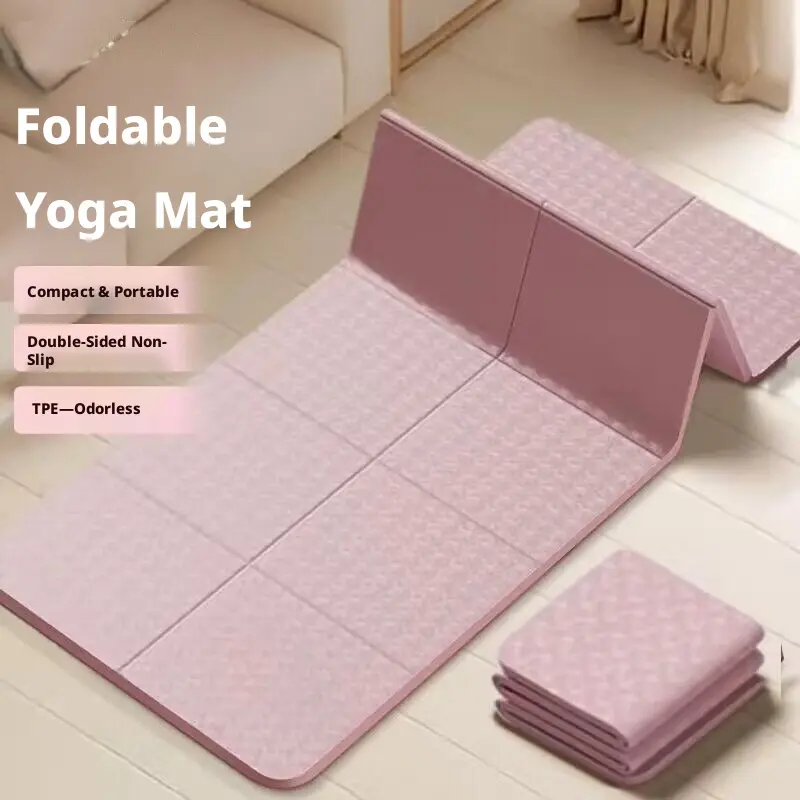 Foldable Yoga Mat Yoga Equipment Portable Non-Slip Fitness Home Use, Student Nap Mat, Midday Rest Pad, Ideal for Kids and Students, Exercise Mat, Portable Practice Mat, Workout Mat, Folding Exercise Mat, Travel Yoga Mat
