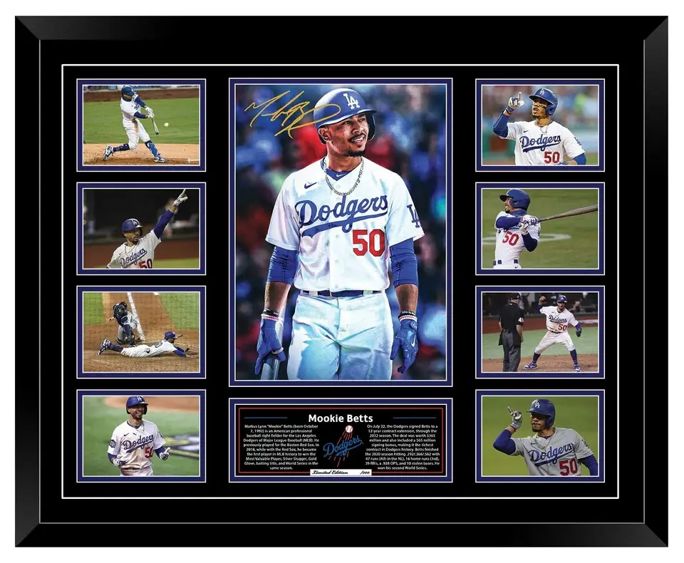 MOOKIE BETTS LA DODGERS MLB SIGNED PHOTO LIMITED EDITION MEMORABILIA  - Poster Print Unframed