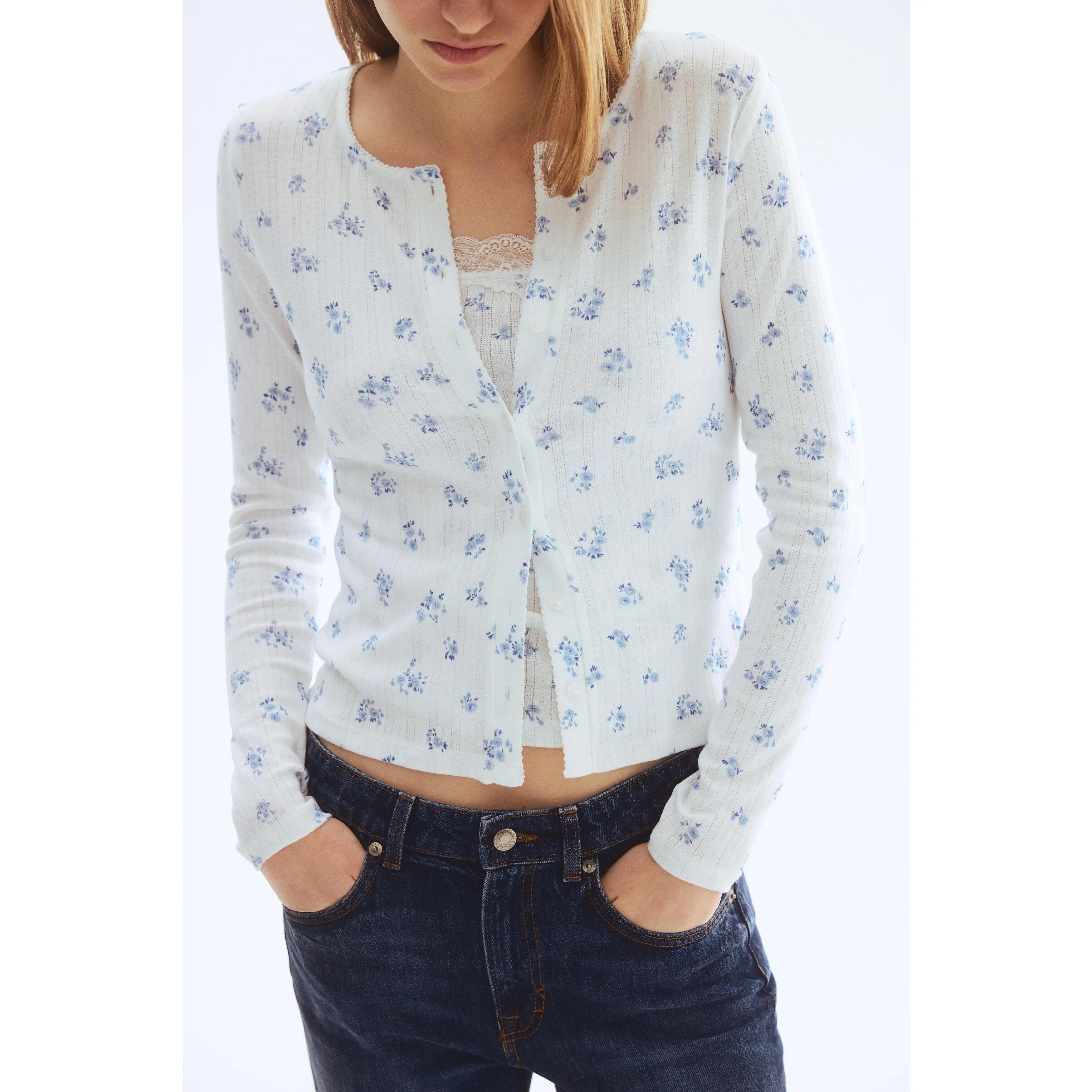 H&M Pointelle jersey cardigan