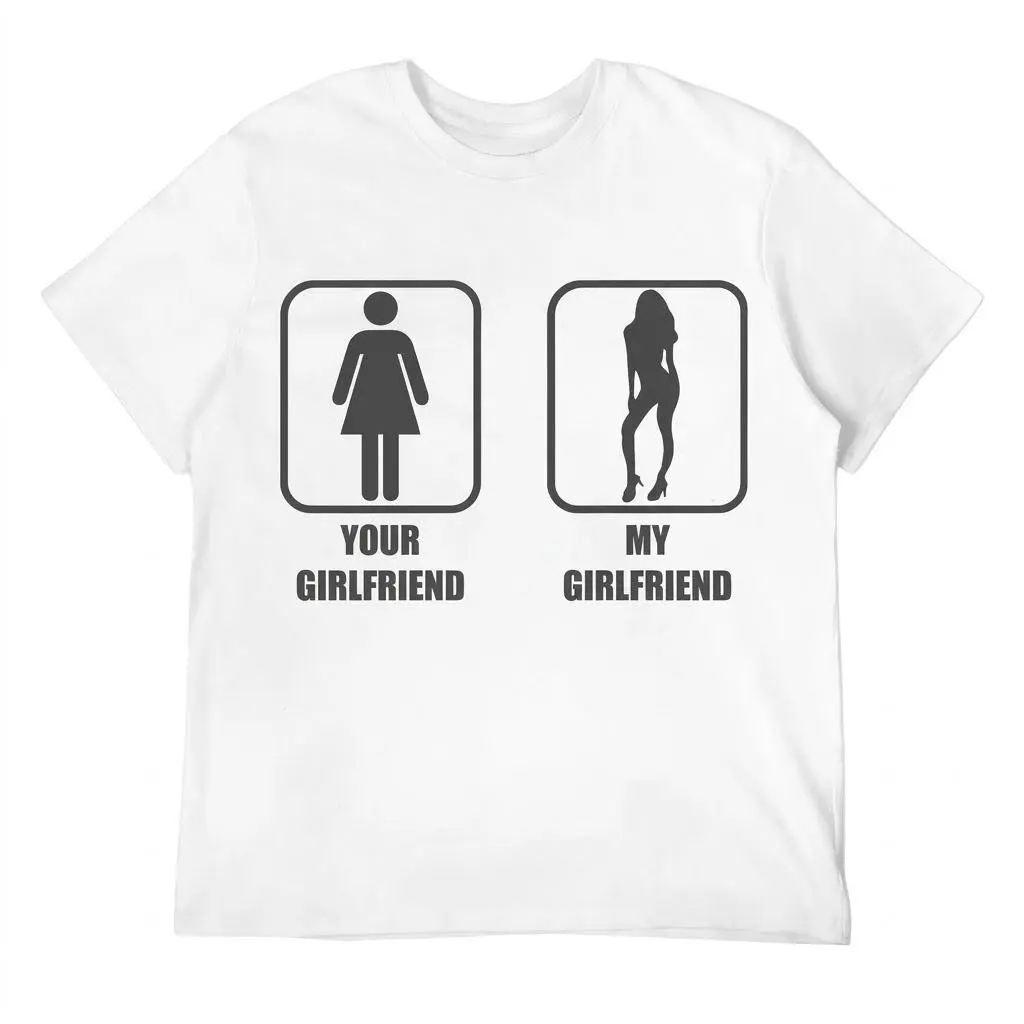 Your Girlfriend My Girlfriend Funny T-Shirt, Relationship Humor Graphic Tee, Black Couple Joke Shirt, Minimal Men Women Silhouette Design, Unisex Casual Streetwear Gift for Boyfriend, Girlfriend, Couples, Birthdays, Date Night, Parties and Everyday Wear