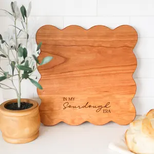 In My Sourdough Era Solid Wood Cutting Board with Scallops