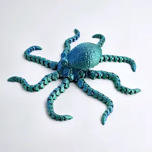 3D Printed Octopus Articulated Figurine Home Decor Nature Ornaments