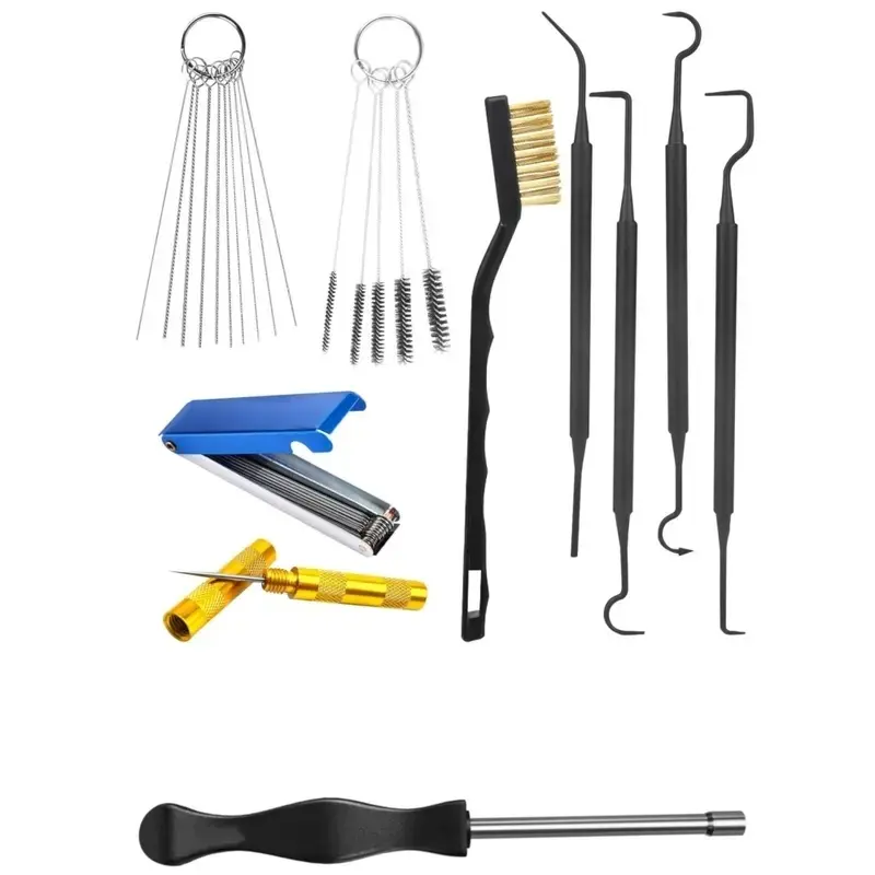 10 Packs Carburetor Cleaning Tool, Carb Jet Cleaning Kit & Welding Tip Cleaner with Stainless Steel Needles, Brushes & Hooks & Carburetor Screwdriver for Motorcycle ATV Chainsaw & Welder Professional
