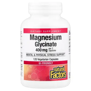 Natural Factors Magnesium Glycinate, 200 mg, 120 Vegetarian Capsules