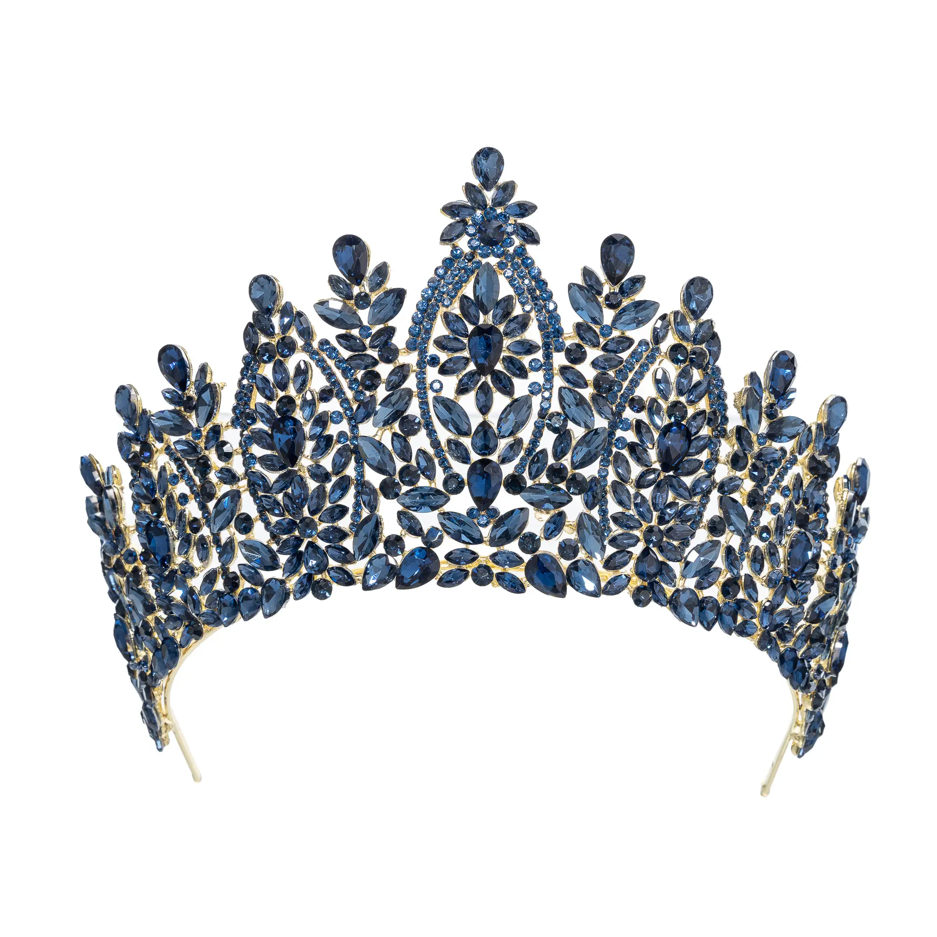 Rhinestone Tiara Crown - Baroque Style Alloy Frame Elegant Crown Design for Women, Adjustable Fit Bridal Accessory with Event-Ready Elegance for Wedding, Prom, Half-Crown