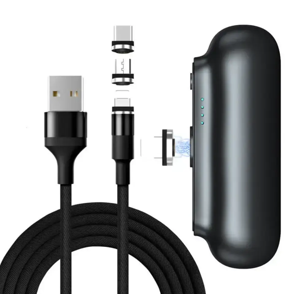 Pocket Charger | Portable Charger for iPhone & Android, Lightweight Power Bank for Travel, Universal Compatability Battery Pack, Wireless Charging On The Go, Includes 3 Adapters. Cable Devices Smartphone Lightning Electronic