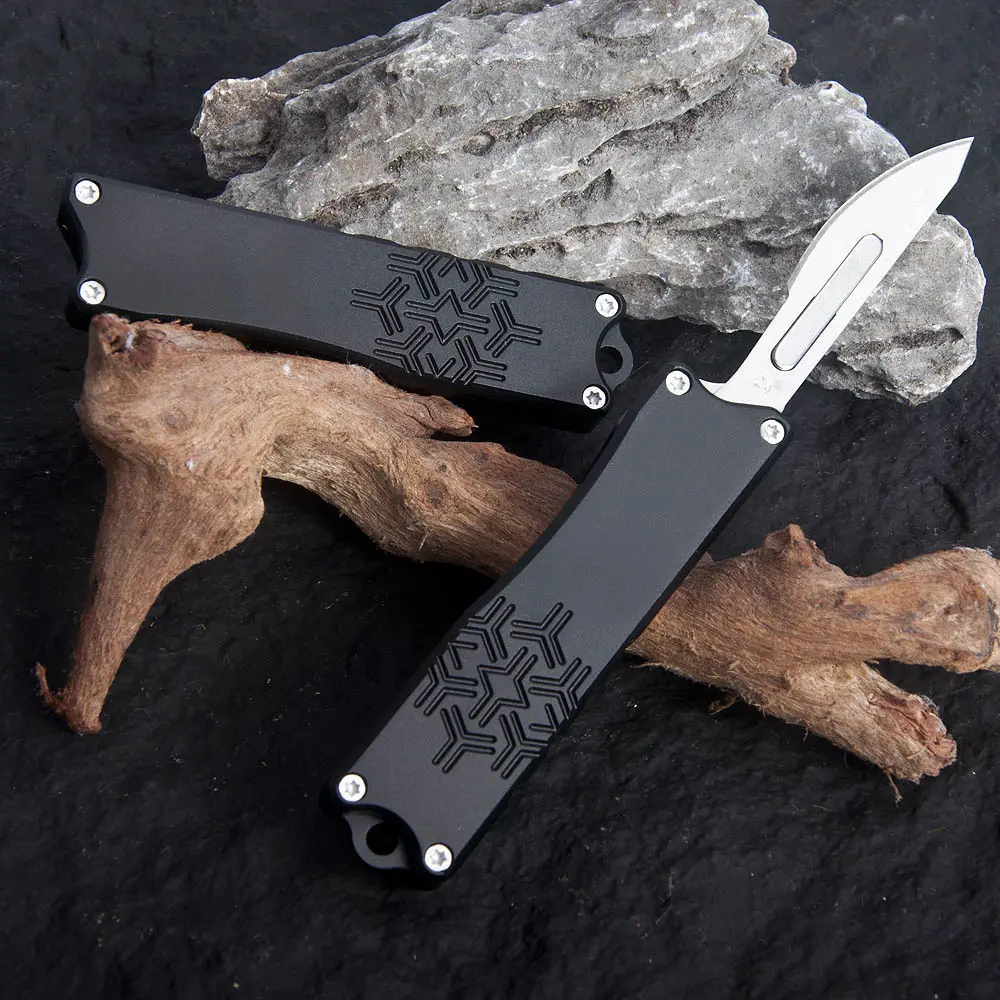 EDC Utility Knife - EDC Gear, Aluminum Alloy O-T-F Grip Cardboard Cutter with 10 Replaceable Blades, Paper Box Package for Office Daily Use & Gifts