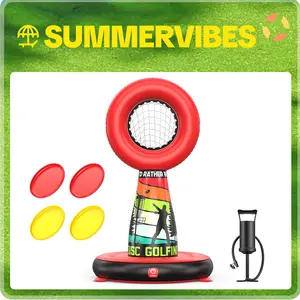 QPAU Inflatable Throwing Game Challenge - Outdside Toss Target Set with 4 Throwing Plates & Pump, Outdoor Toys for Kids 6-15, Ideal Sport for Teen Girls Boys, Backyard | Camping | Lawn Toss Games