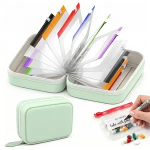A8 Waterproof Weekly Pill Pouch Organizer Binder,14 Color-Coded Large Reusable Zipper Travel Medicine Organizer Pocket Pharmacy Bag For Vitamins & Supplements, summerwins