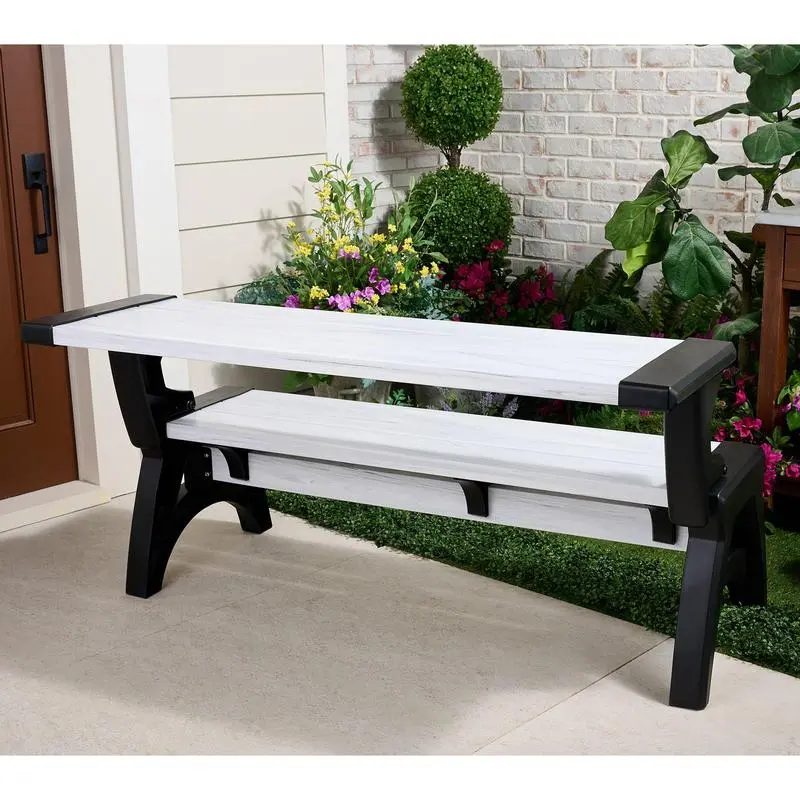 Convert-a-Bench Gen II XL Designer Series Bench-to-Table Modern Outdoor Patio Furniture Stool Chairs