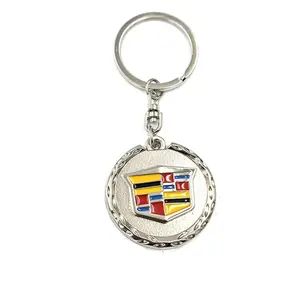 3D Metal Buckle Car Keychain, Business Gift with Logo Keyring, Compatible with Cadillac Models, Durable Design, Perfect Corporate Present, Cadillac Compatibility
