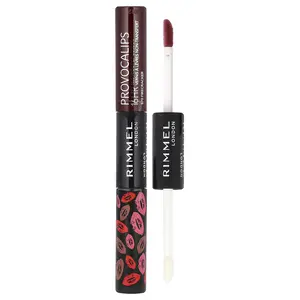 Rimmel London Provocalips, 16HR Kiss Proof Lip Color, 570 Firecracker, 0.14 fl oz (4 ml) / 0.1 fl oz (3 ml)