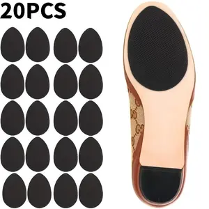 20 Pcs Self-Adhesive Non-Slip Rubber Shoe Inserts, Reusable Wear-Resistant Insoles, Ideal for All Shoes, Prevents Slipping on Wet Floors
