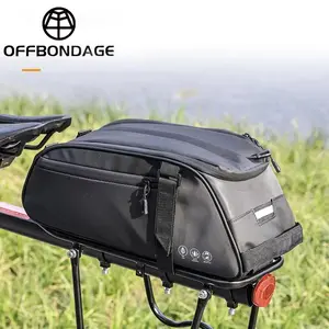 OFFBONDAGE Bicycle Bag Saddlebag Multifunctional Rack Bag Top Tube Bag Reflective Waterproof Handheld Large Capacity Accessory，Waterproof Reflective 8L Bike Trunk Bag with Multiple Pockets, Includes Shoulder Strap for Commuting & Outdoor Cycling