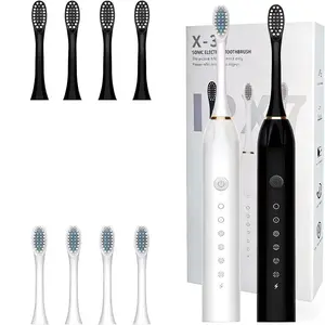 Toothbrush Rechargeable Ideal for Adults Children, 6Optional Modes IPX7 USB Fast Charging ElectricUltrasonic Toothbrush with 2 min Build in Timer &4Replacement Brush Heads mother's day gift(Black)