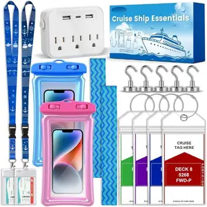 Mothers Day Gift Cruise Essentials 2026,Cruise Must Haves Kit,Non-Surge Protector Power Strip,Magnetic Hooks,Lanyards,Luggage Tags,Towel Bands,Waterproof Phone Pouches,Travel Essentials