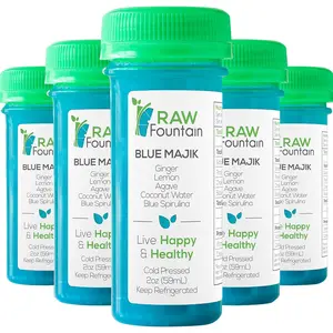 20 Blue Majik Immunity Shots w/Blue Spirulina, Agave, Lemon, Ginger 2fl Oz, Packed w/Vitamin C, Raw, Cold Pressed, Unpasteurized, Boosts Immunity, All Natural