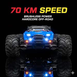 1:16 Scale Brushless 4WD RC Off Road Truck, 2.4G Remote Control Car with LED Lights, High Speed Drift Truck, Ideal Gift for Birthday, Christmas, Brushless Rc Trucks