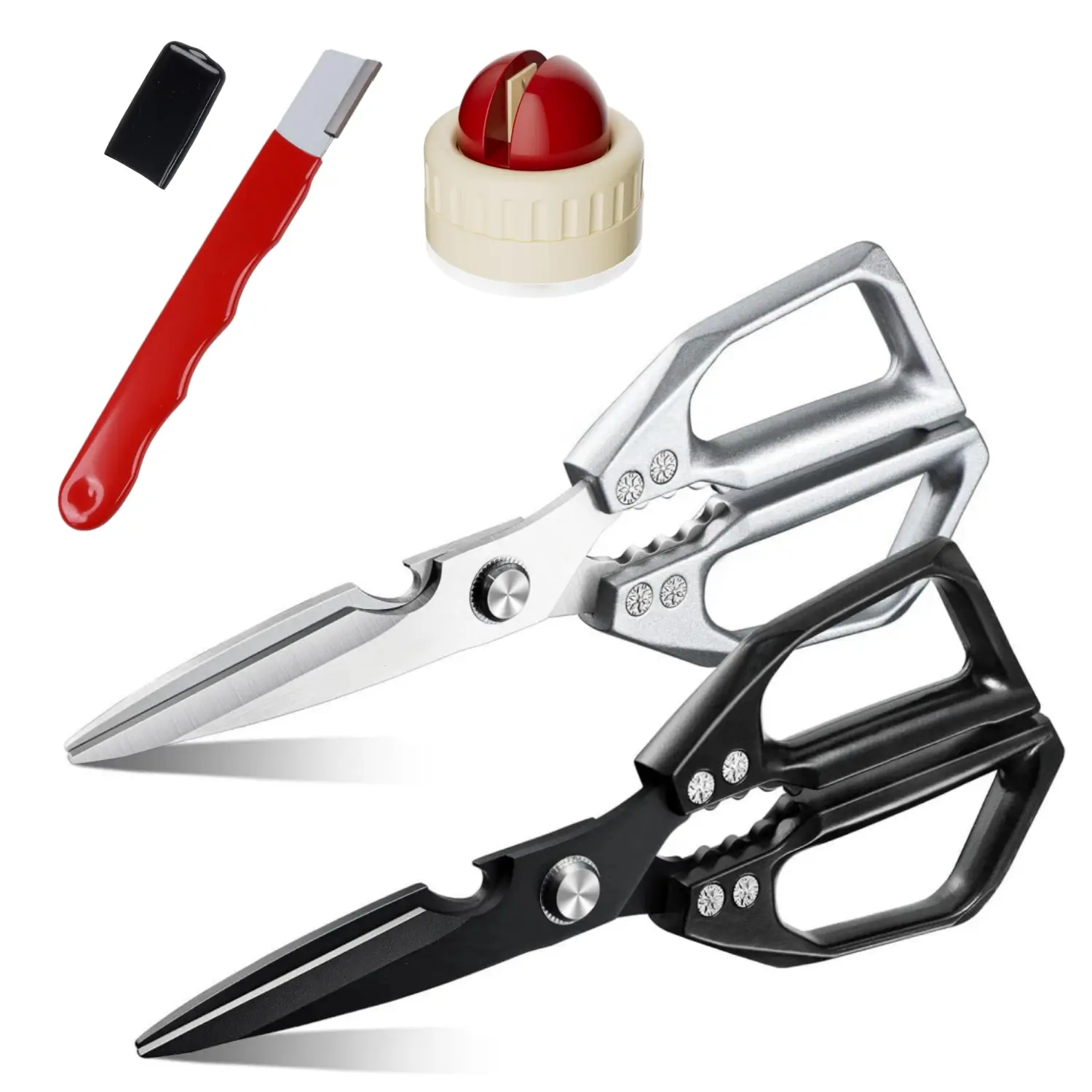 2PCS Kitchen Shears Set, Heavy Duty Poultry Shears, Kitchen Scissors for Meat, Chicken Bones, and Turkey, Gifts for Men Women