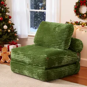 CAODOC Foldable Cloud Sofa Bed Convertible Sleeper Chair with Pillow Plump Foam Filling Anti-Slip Bottom Buckle Strap for Living Room & Bedroom