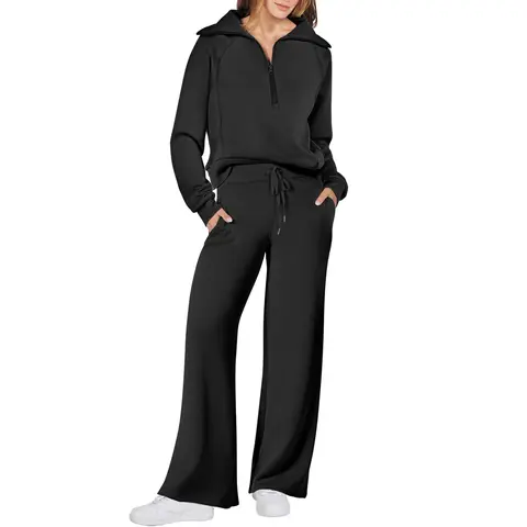 ANRABESS Women's 2 Piece Outfits Sweatsuit Oversized Sweatshirt Sweatpants Tracksuit Sweat Lounge Matching Set 2026 Fall Trendy Polyester Womenswear Long Sleeve  Airport Vacation Clothing,Sweat Track Suits