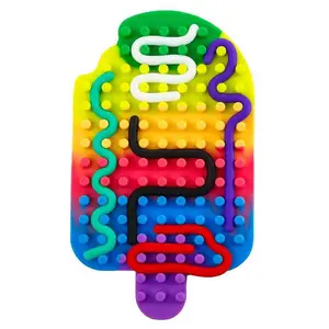 Sensory Activity Board, Silent No-Mess Silicone Fidget Toy with 18 Strings for Calm & Focus