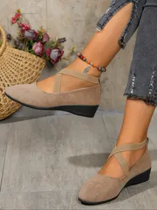 Women's Solid Color Fashion Wedge Flat Shoes, Elegant Casual Commuter Shoes, Daily Wear Comfortable Sneakers, Walking Shoes