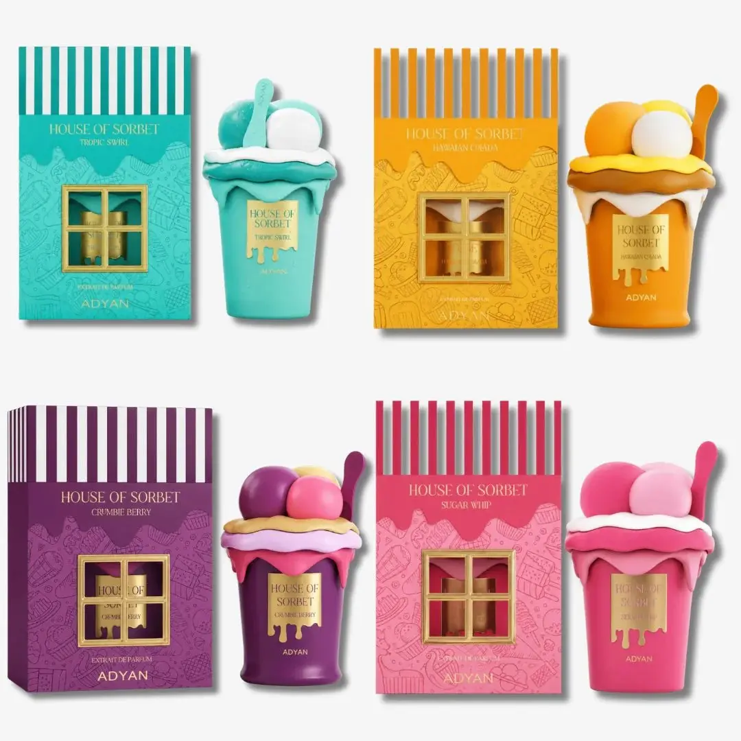 (4pc Bundle Pack) House Of Sorbet Collection by Adyan Extrait De Parfum Spray, 3.4 oz