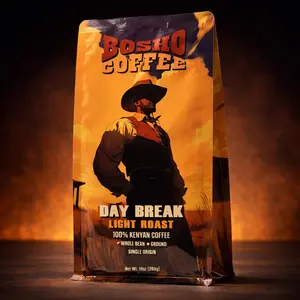 Bosho Coffee Daybreak Light Roast 100% Kenyan Coffee with Bright Citrus & Subtle Honey Notes - Smooth Lingering Finish