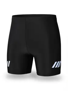 Men's Swim Jammers Quick Dry Compression Swim Shorts Athletic Training Swimwear Stretch Swim Trunks Elastic Waist Swimsuit for Swimming Surfing Beach Pool Workout Black Sport Swim Pants