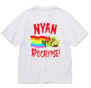 Nyan Cat Apocalypse Unisex Cotton T-Shirt, Classic Short Sleeve Crew Neck Casual Top, Soft Fitted Daily Wear for Men Women | 24h Fast Shipping, Ship Out Same Day, Trendy Graphic Tee for Street Style & Daily Outfit