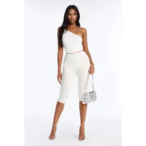 Lena Snatched Capri Pant - Ivory