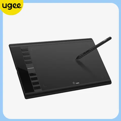 UGEE M708 V3 Wired Smart Drawing Writing Tablet, 10x6 in Active Area, 8 Shortcut Keys, 8192-Level Passive Stylus Pen, Includes Pen & Box & USB Cable, Multi-Platform Compatible with Windows 7/8/10/11, macOS 10.10+, Linux, Chromebook, SAI