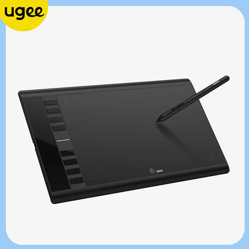 UGEE M708 V3 Wired Smart Drawing Writing Tablet, 10x6 in Active Area, 8 Shortcut Keys, 8192-Level Passive Stylus Pen, Includes Pen & Box & USB Cable, Multi-Platform Compatible with Windows 7/8/10/11, macOS 10.10+, Linux, Chromebook, SAI